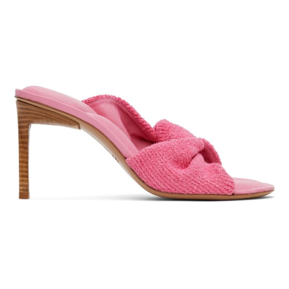 JACQUEMUS Barbie Pink Sandals with Twist Detail- NEW - Picture 2 of 7
